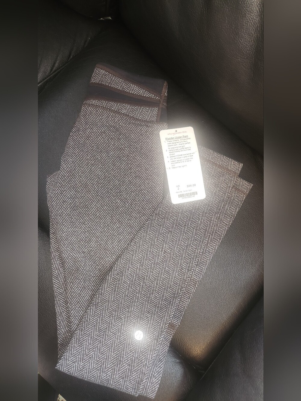 lululemon athletica Herringbone Leggings in Brown and White size 2